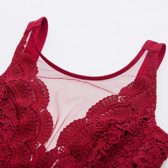 GRACE KARIN Women Red Sleeveless Lace V-Neck A Line Party Dress, NWT, Size S - Picture 2 of 9